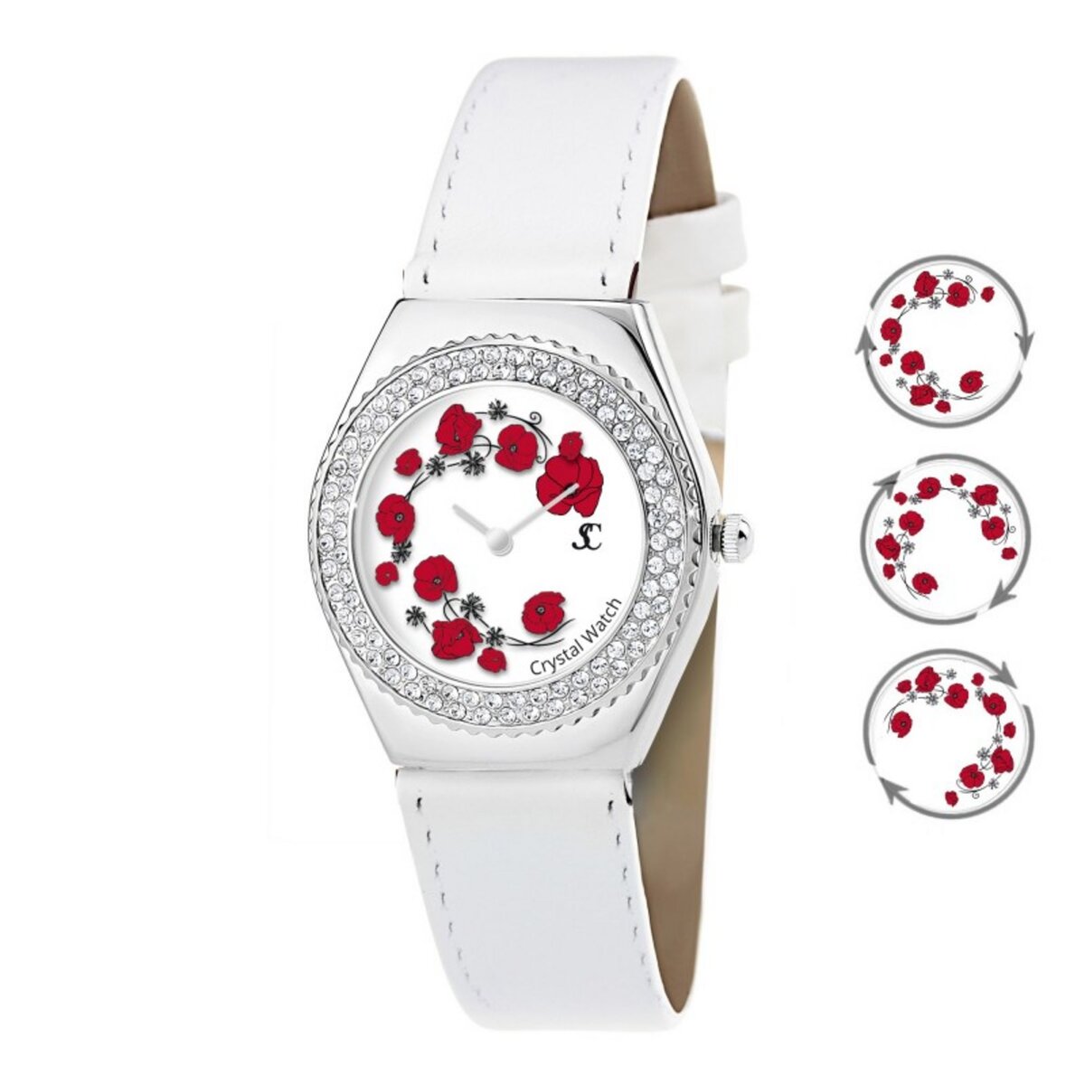 SC CRYSTAL Montre Alysson Coquelicot mouvement tournant SC