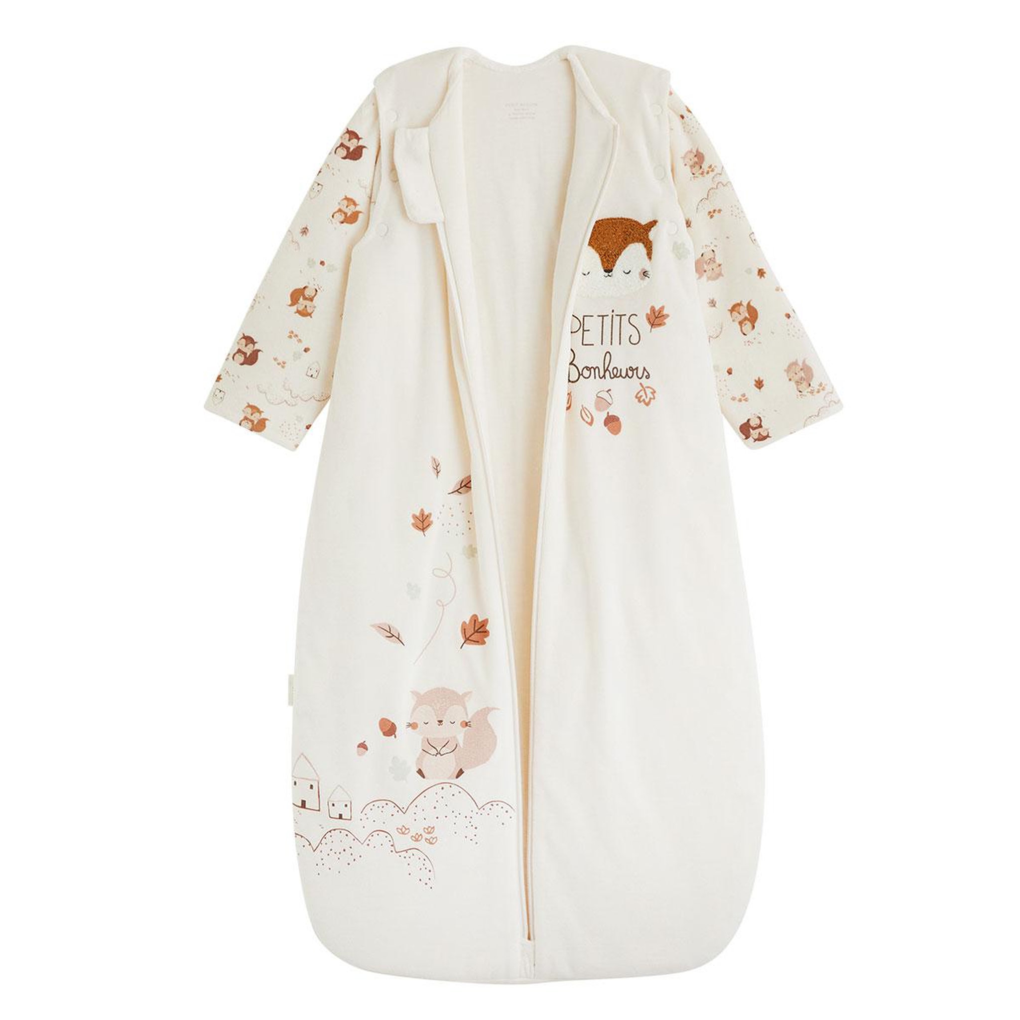 Voir la diapositive 3 : PETIT BEGUIN Gigoteuse tog2 en velours avec manches amovibles caramel
