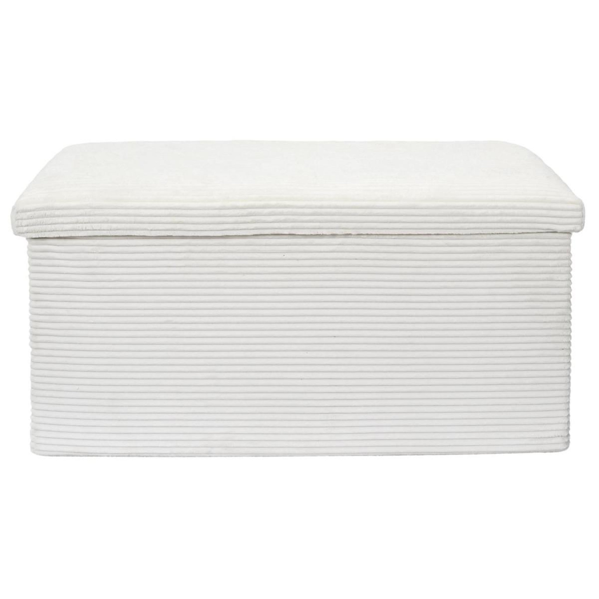 Voir la diapositive 2 : The Home Deco Factory Banc coffre pliable côtelé  scott  76cm beige
