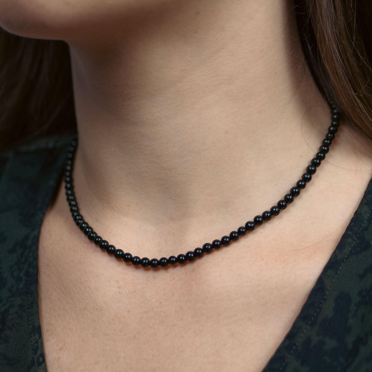 SLOYA Collier Serena en pierres Obsidienne
