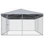 VIDAXL Chenil exterieur avec toit pour chiens 382x382x225 cm
