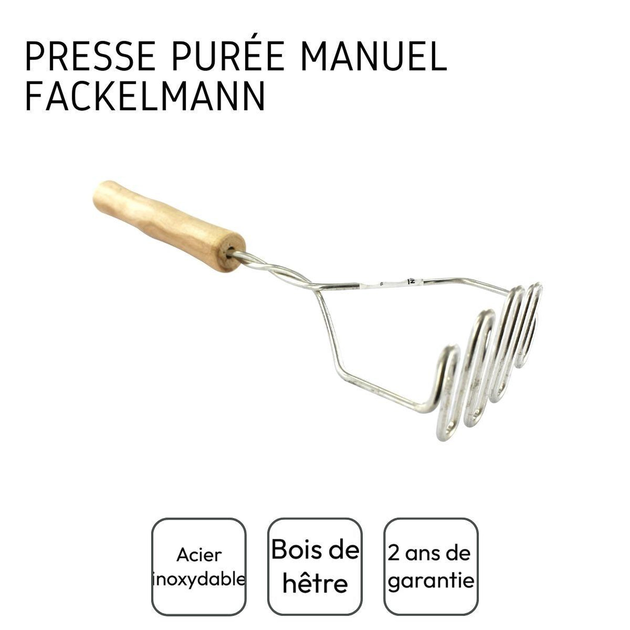Voir la diapositive 4 : Fackelmann Presse purée manuel manche bois fackelmann wood edition