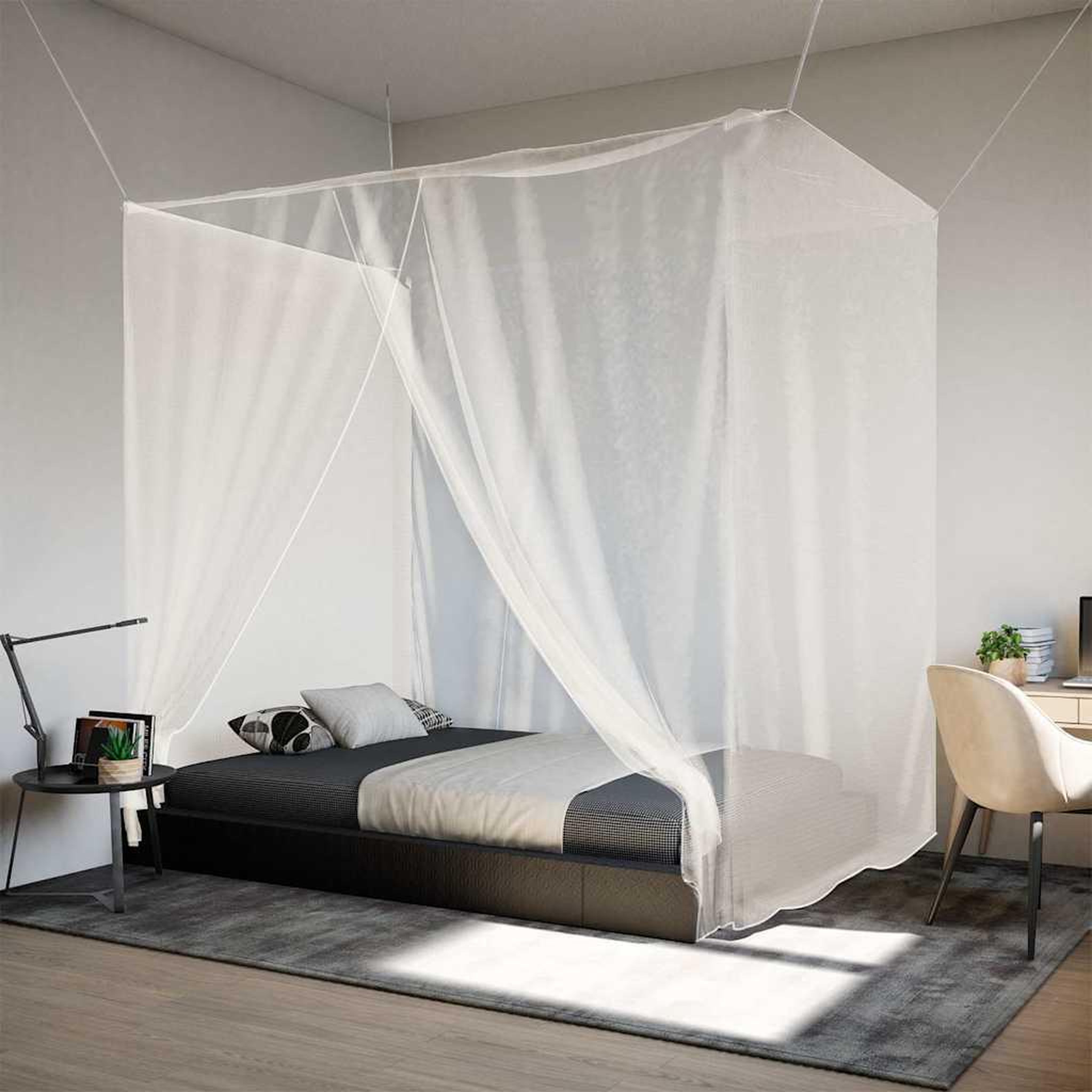 Voir la diapositive 3 : VIDAXL Moustiquaire suspendue 156 maille blanc 220x180x180 cm