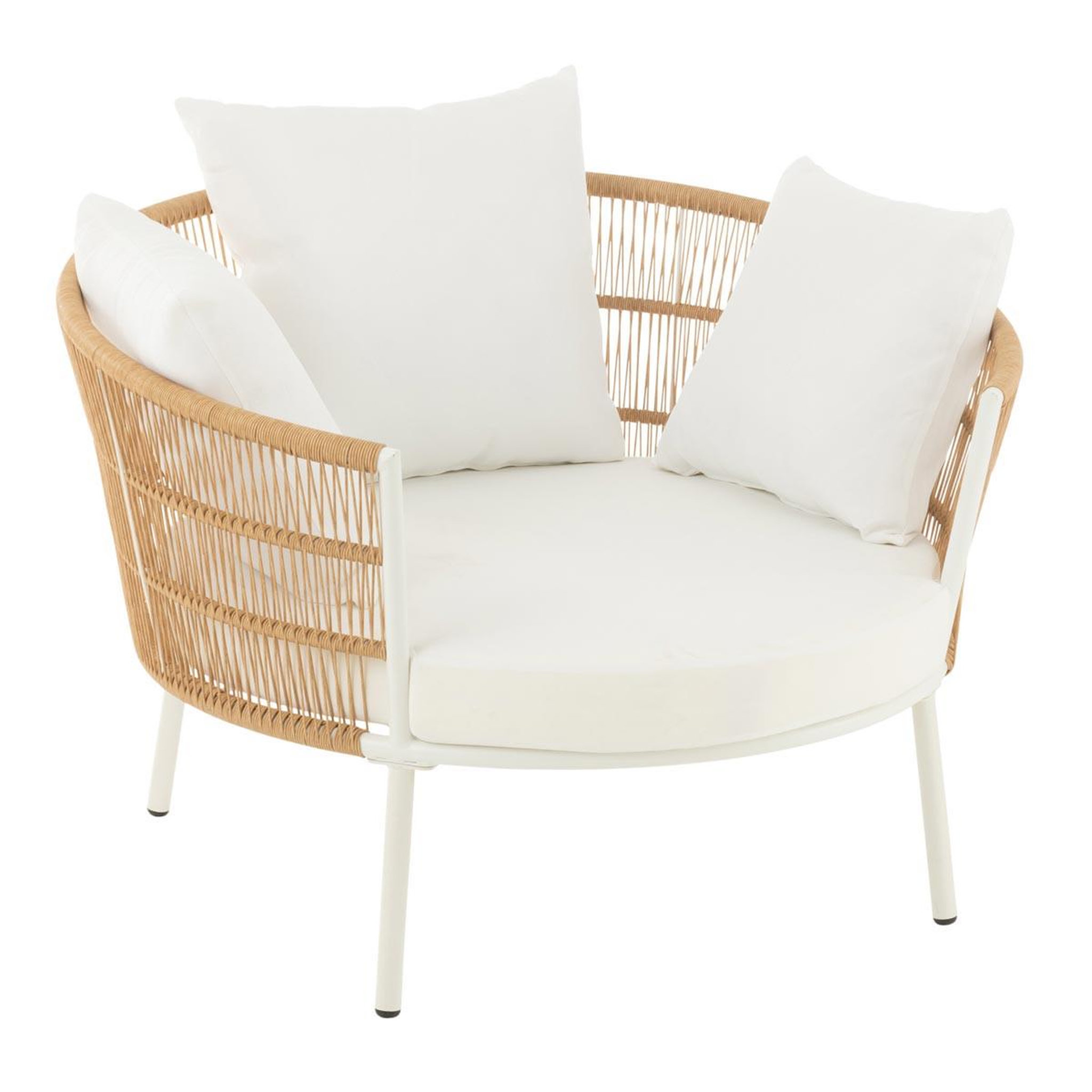 J-LINE Fauteuil de jardin  poa  118cm blanc
