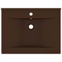 Voir la diapositive 3 : VIDAXL Lavabo avec trou de robinet Marron fonce mat 60x46 cm Ceramique