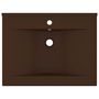 Voir la diapositive 3 : VIDAXL Lavabo avec trou de robinet Marron fonce mat 60x46 cm Ceramique