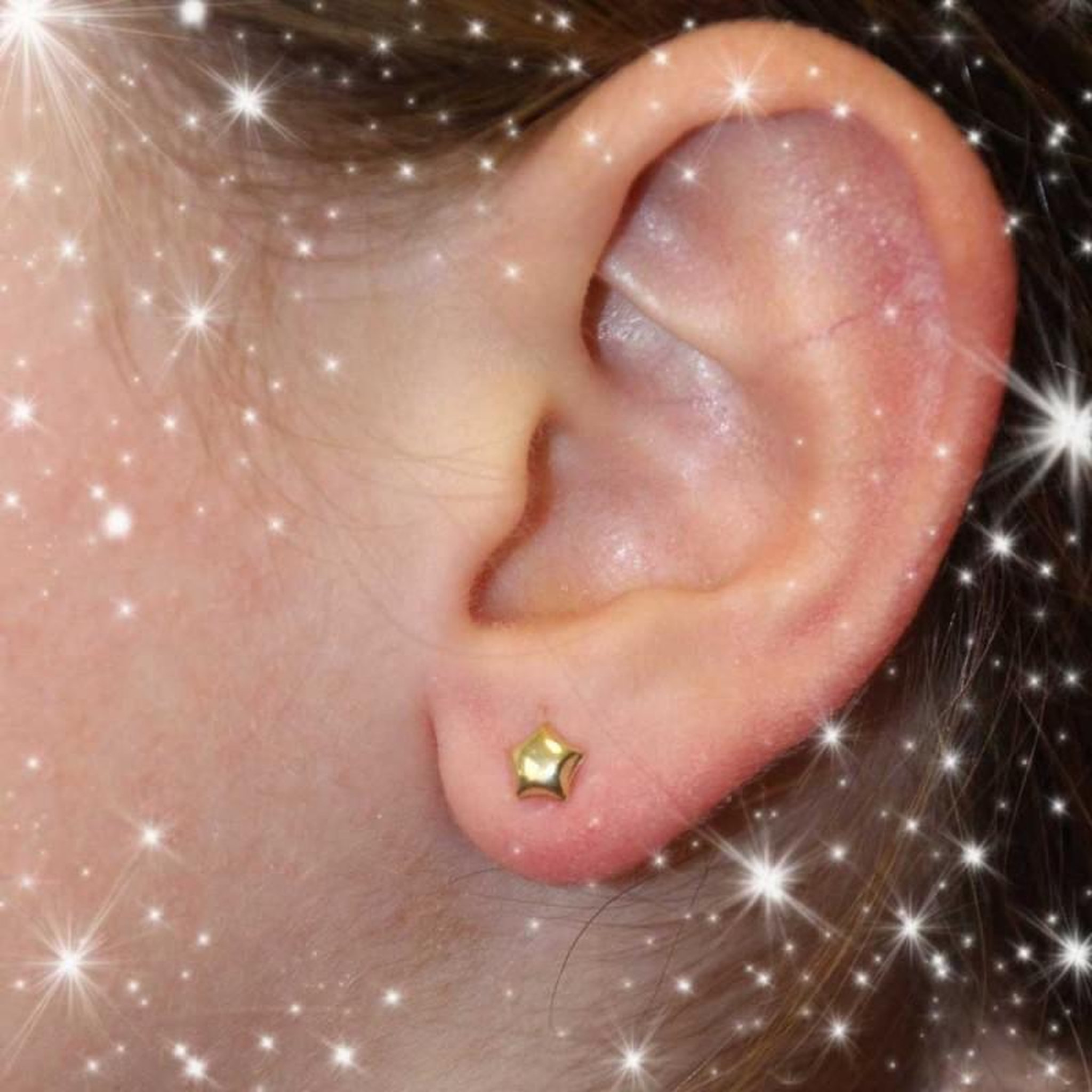 Voir la diapositive 2 : L'ATELIER D'AZUR Boucles d'Oreilles  Or Jaune Etoiles - Femme ou Enfant