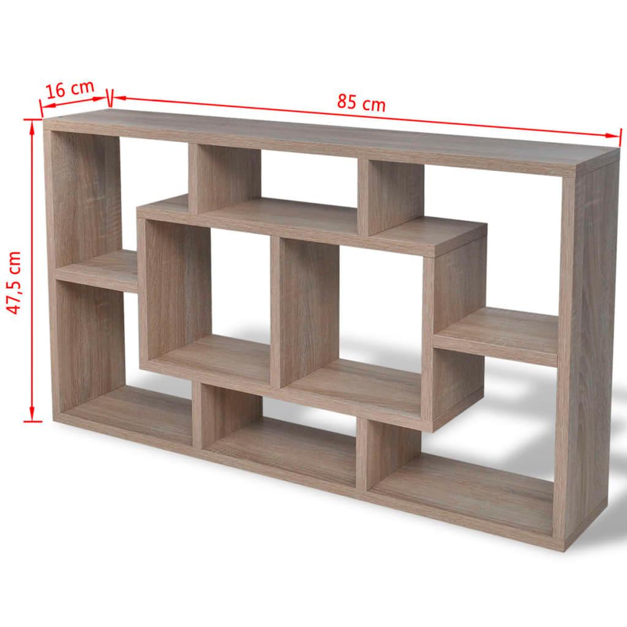 Voir la diapositive 6 : VIDAXL Etagere murale 8 compartiments Couleur de chene