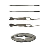 Paris Prix Coffret d'Ustensiles Crustacés  5 Pièces  20cm Gris