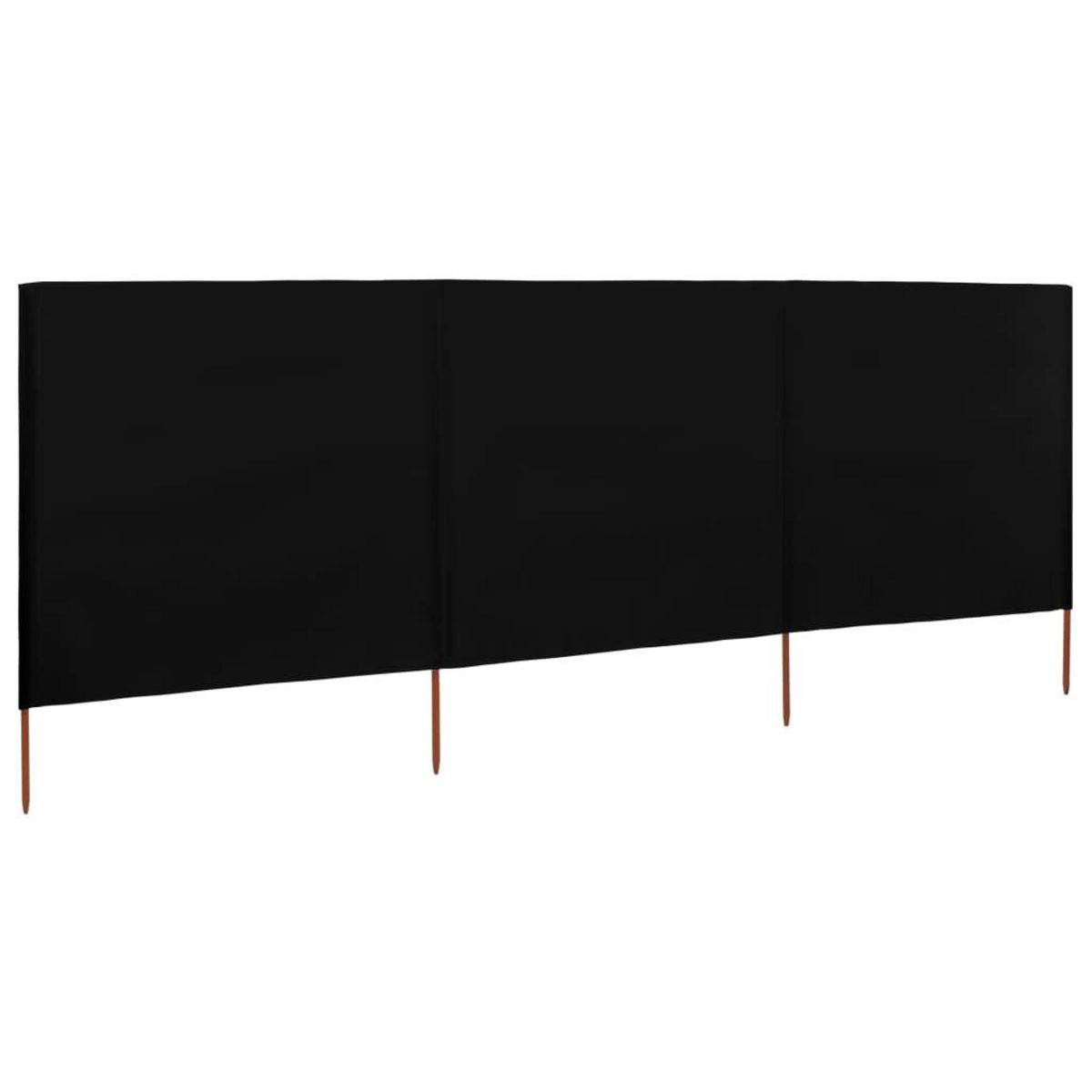 VIDAXL Paravent 3 panneaux Tissu 400 x 160 cm Noir