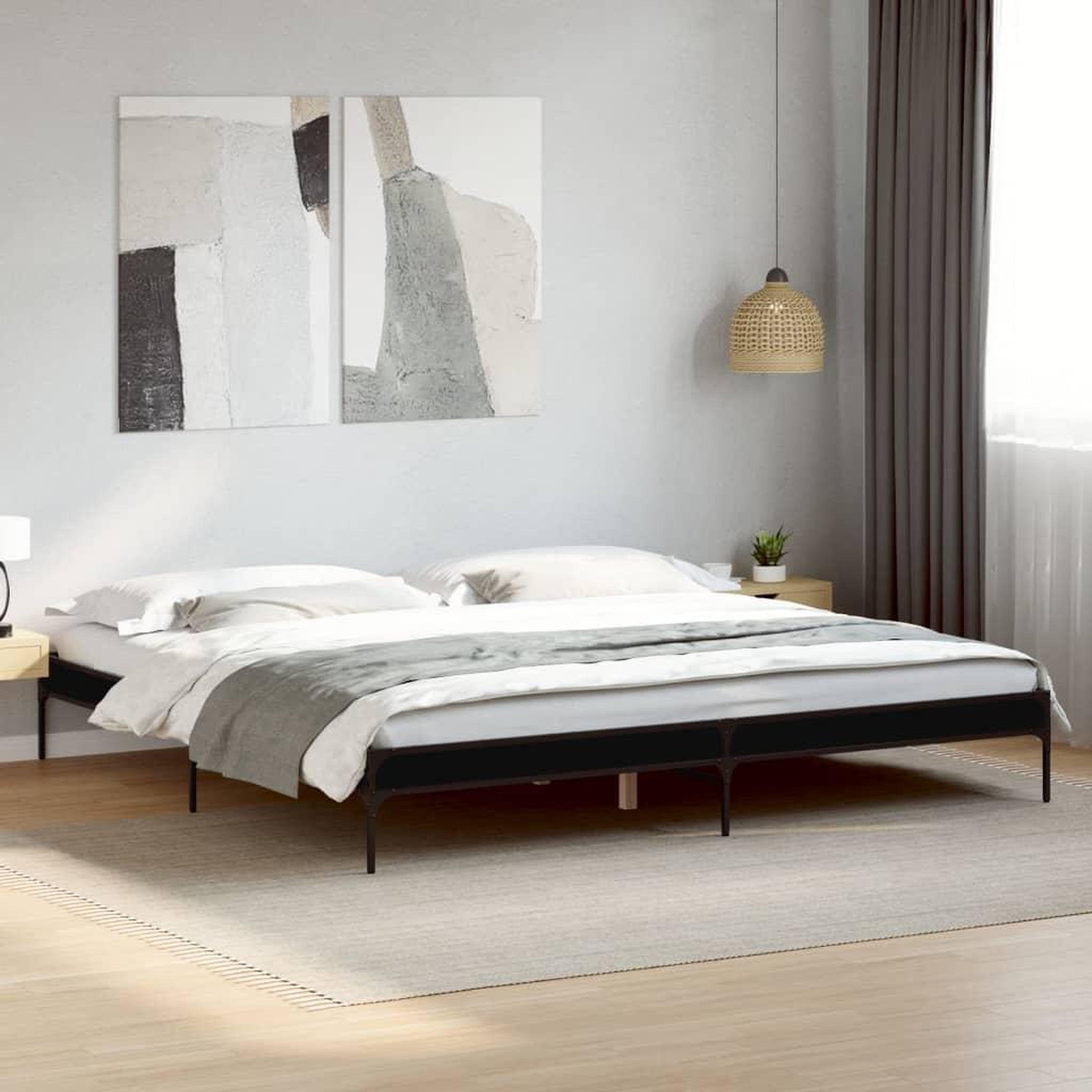 VIDAXL Cadre de lit sans matelas noir 200x200 cm