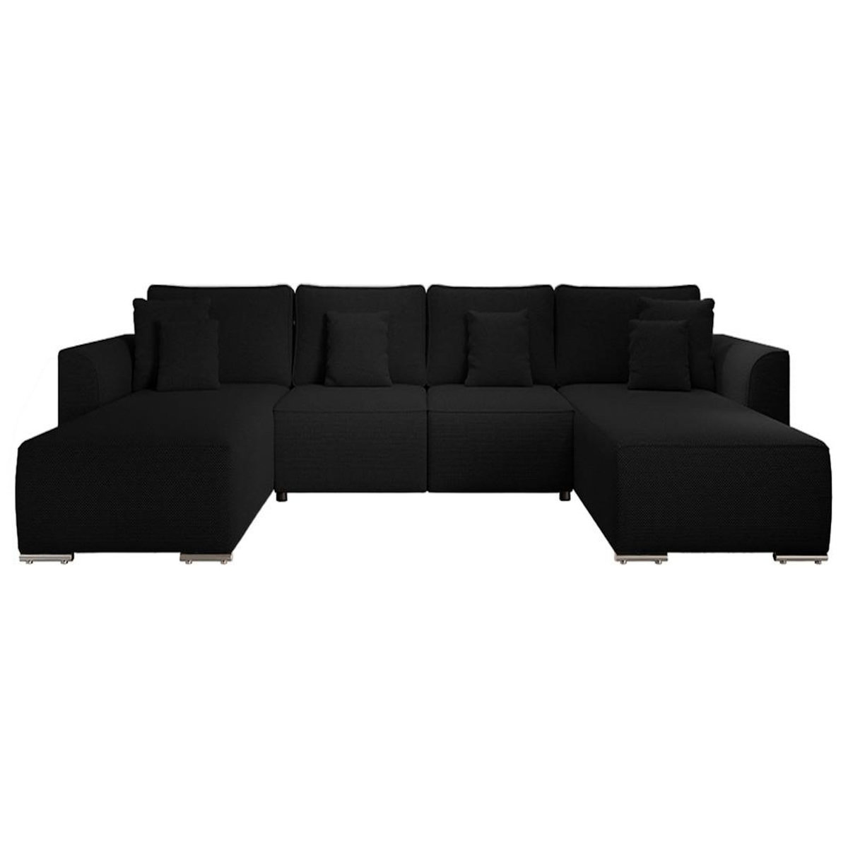 BEST MOBILIER Gabriel - canapé panoramique en u 7 places convertible avec coffre en tissu texturé