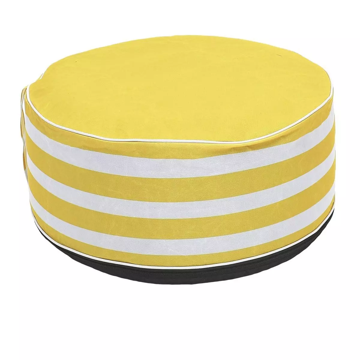 The Home Deco Factory Pouf gonflable à rayures - Jaune