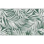 OUTSUNNY Tapis extérieur motif feuilles - tapis réversible - dim. 2,43L x 1,52l m, ép. 3 mm - PP haute densité 310 g/m² vert blanc