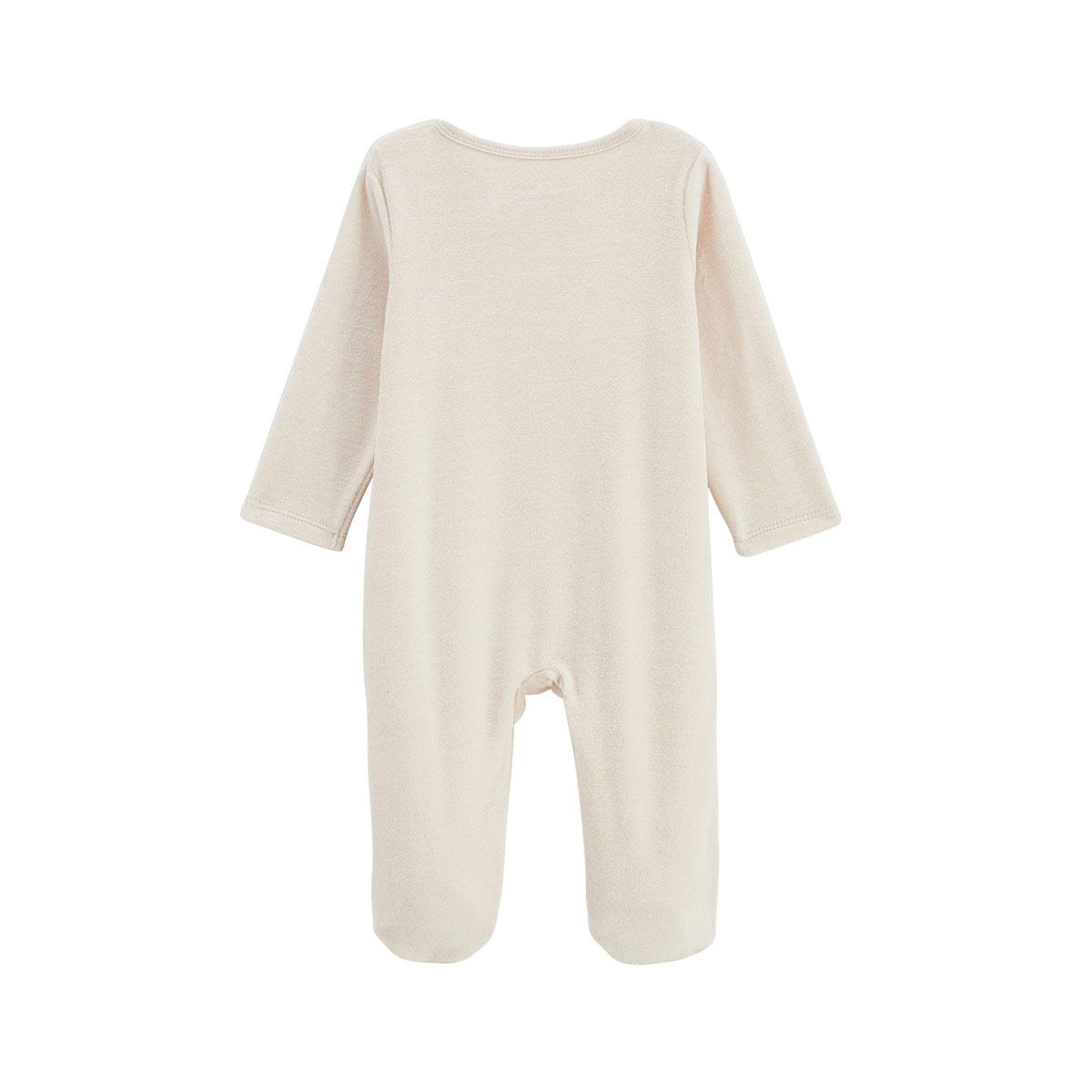 Voir la diapositive 2 : Petit Béguin Pyjama bébé en velours ouverture zippée eden