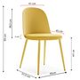 Voir la diapositive 4 : VS VENTA-STOCK Lot de 4 chaises Kana moutarde, pieds en métal et assise rembourrée