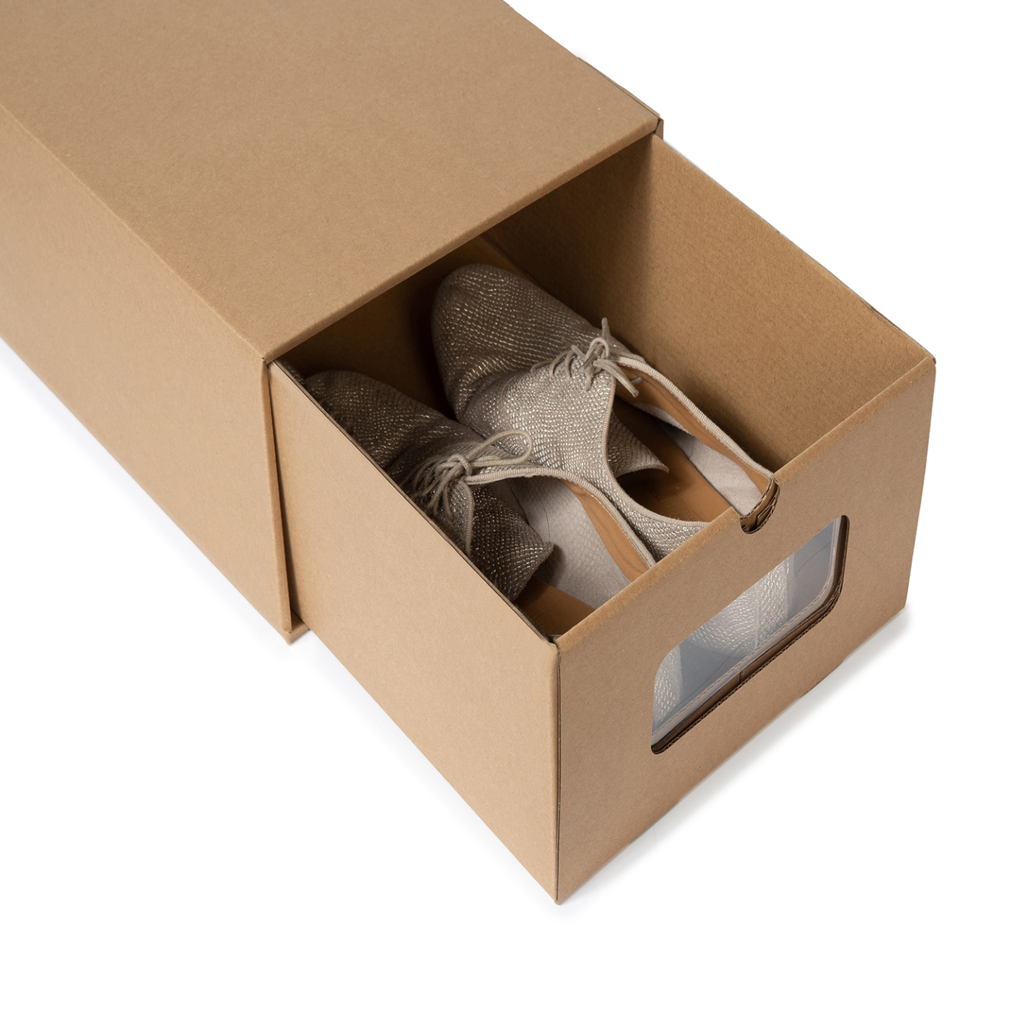 Voir la diapositive 5 : ID MARKET Lot de 20 cartons boites de rangement à chaussures avec tiroir