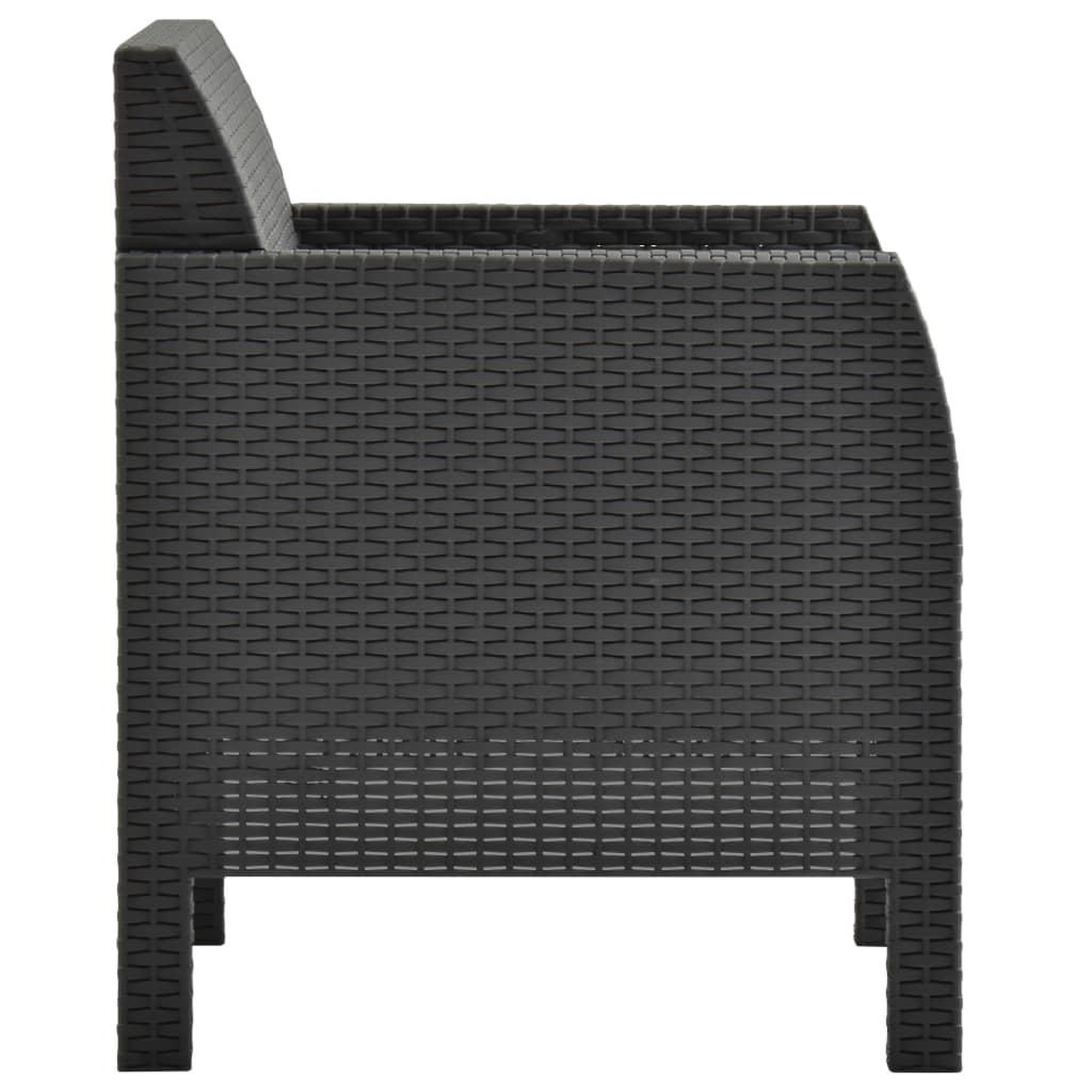Voir la diapositive 3 : VIDAXL Chaise de jardin avec coussin anthracite 63x65x76 cm pp rotin
