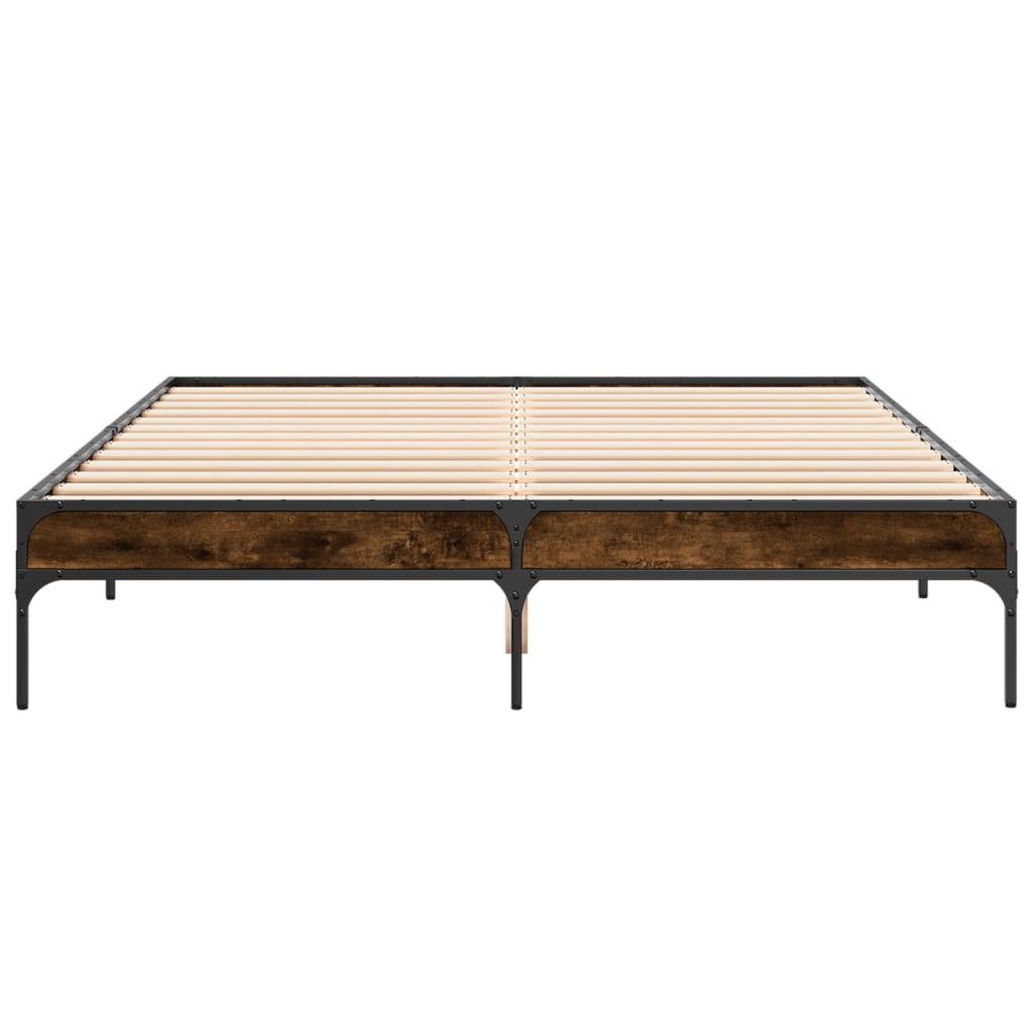 Voir la diapositive 4 : VIDAXL Cadre de lit sans matelas chene fume 150x200 cm