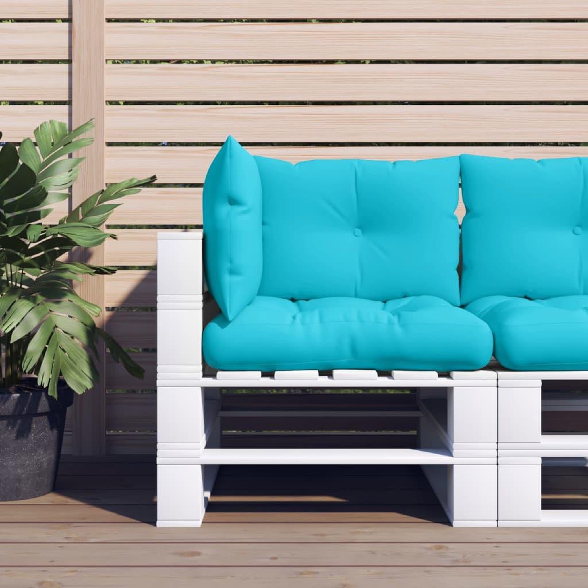 VIDAXL Coussins de palette lot de 3 turquoise tissu Oxford