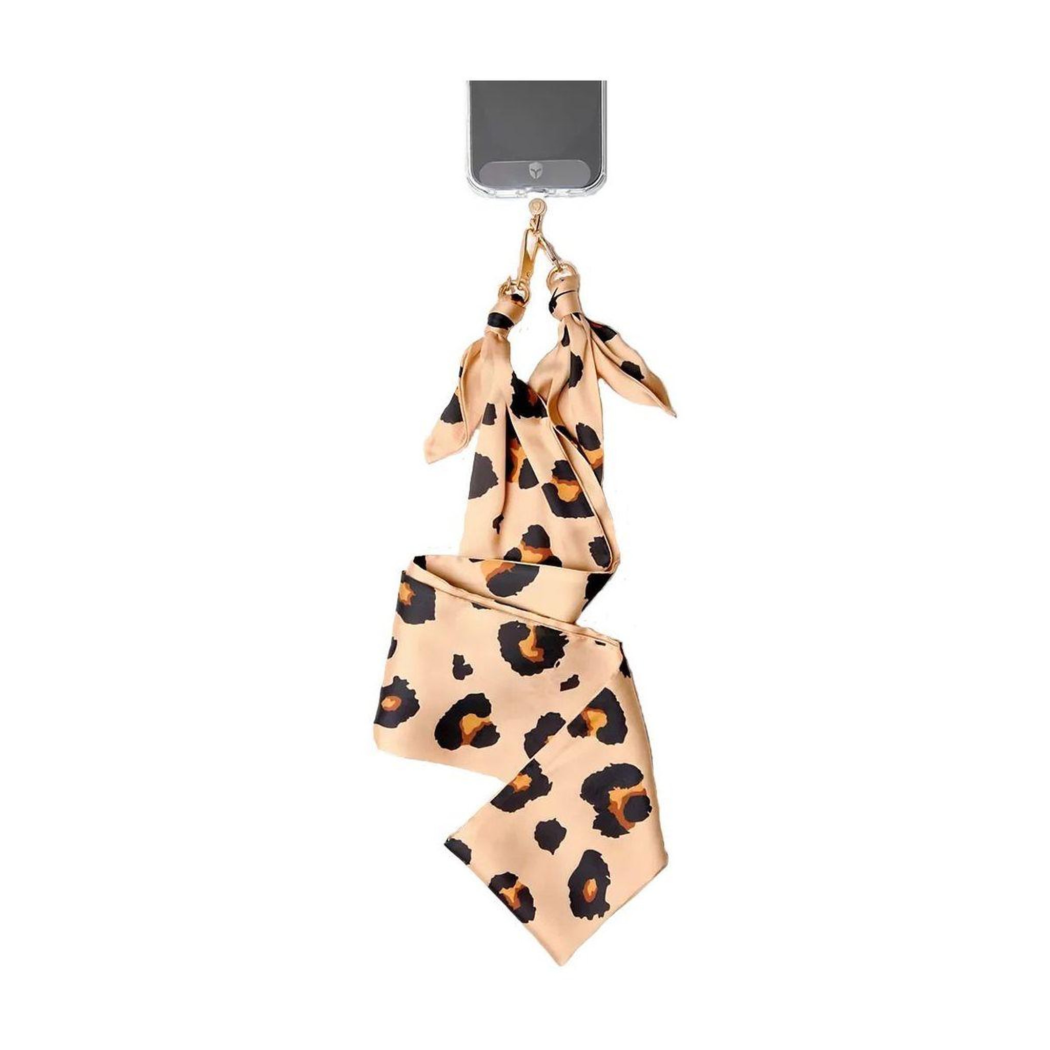 Voir la diapositive 2 : FORCE CASE Cordon téléphone Bandoulière foulard Léopard beige