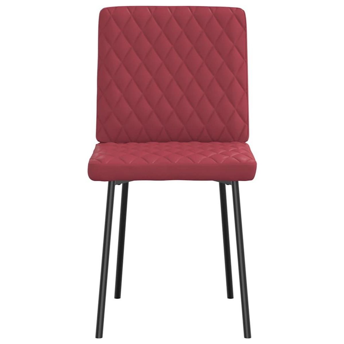 VIDAXL Chaises a manger lot de 4 rouge bordeaux similicuir