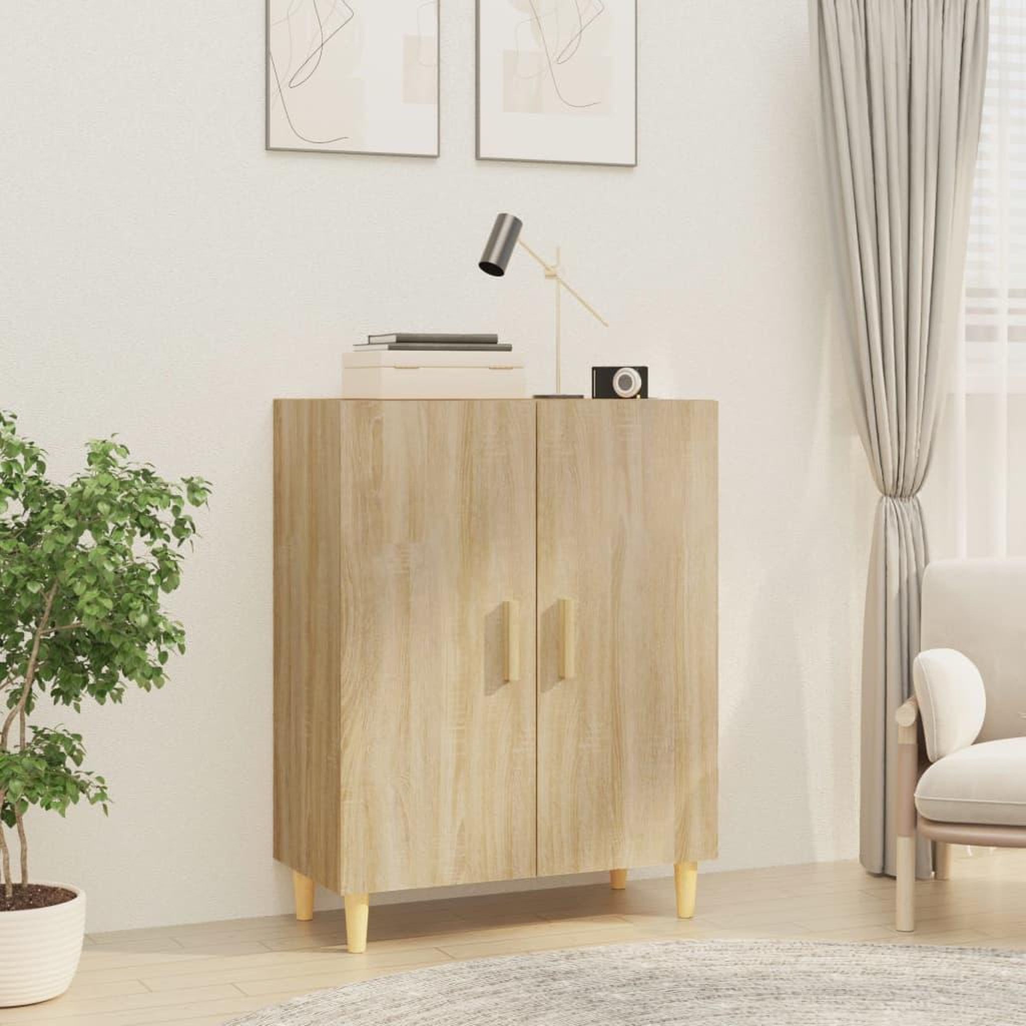 Voir la diapositive 1 : VIDAXL Buffet Chene sonoma 70x34x90 cm Bois d'ingenierie