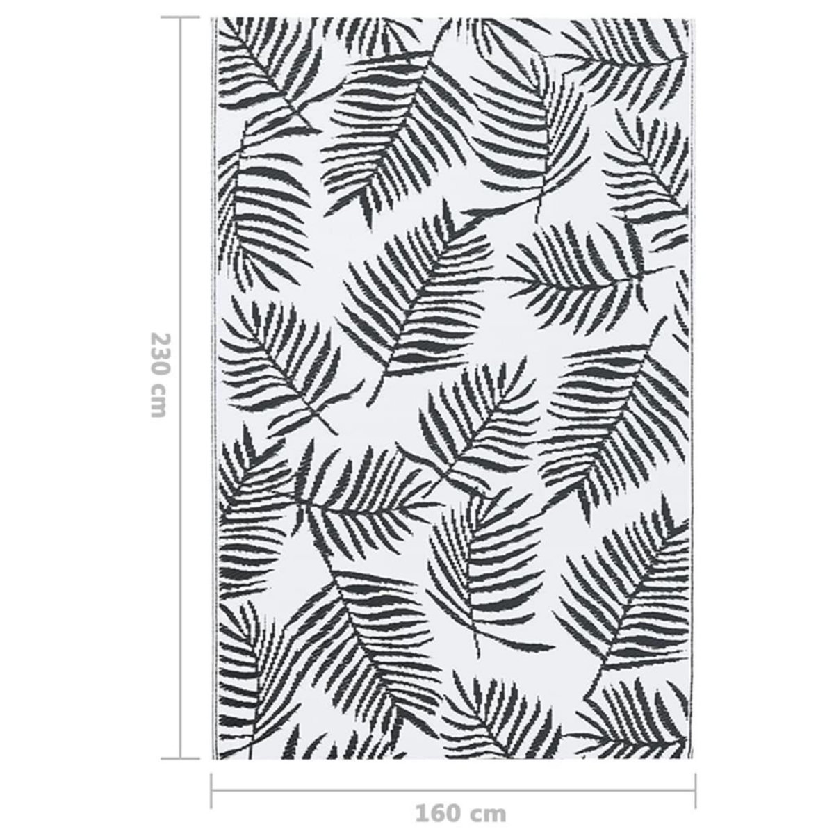 VIDAXL Tapis d'exterieur ARAKIL Blanc et noir 160x230 cm PP