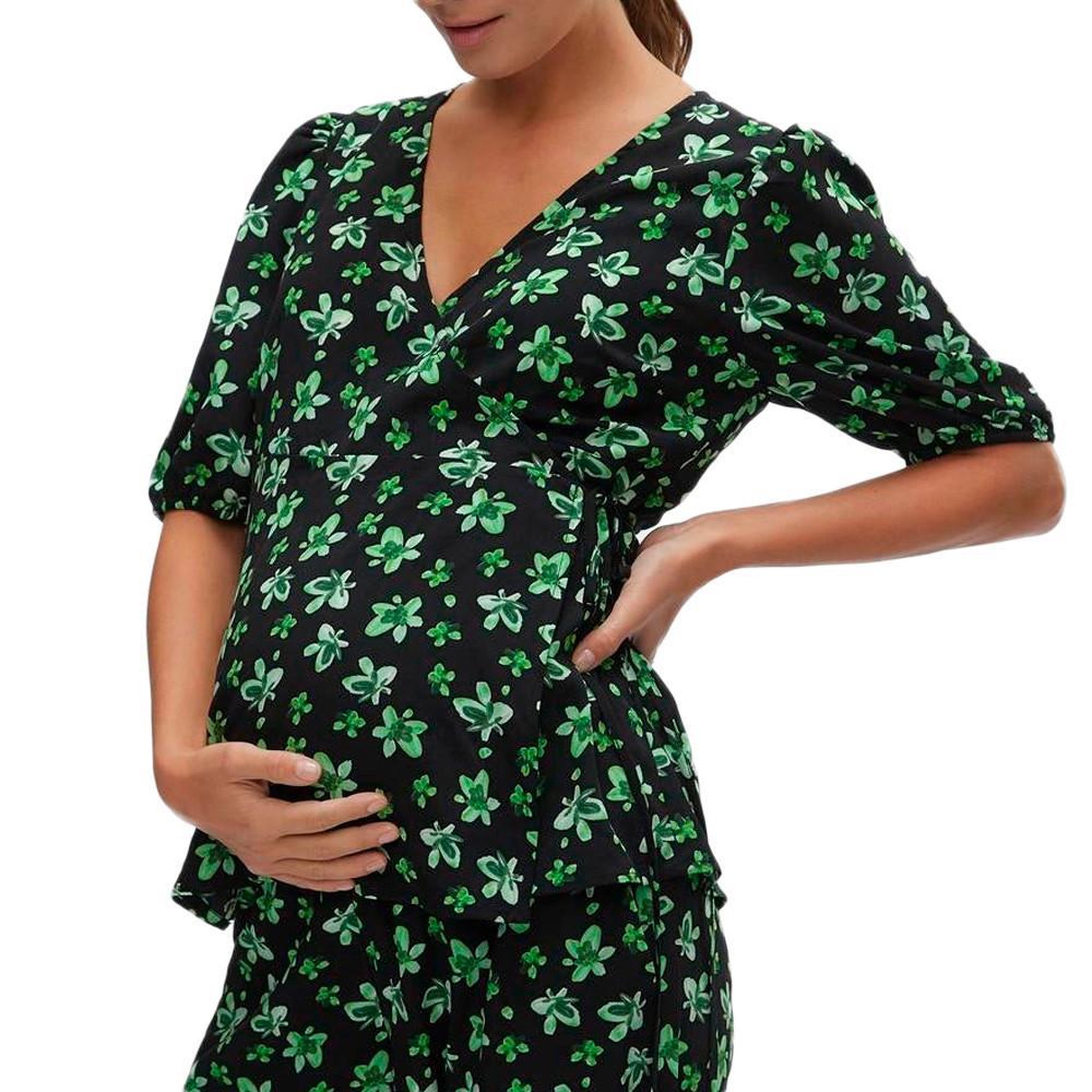 MAMALICIOUS Blouse de grossesse vert/noir femme mamalicious linor. Coloris disponibles : Noir