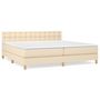Voir la diapositive 2 : VIDAXL Sommier a lattes de lit avec matelas Creme 200x200 cm Tissu