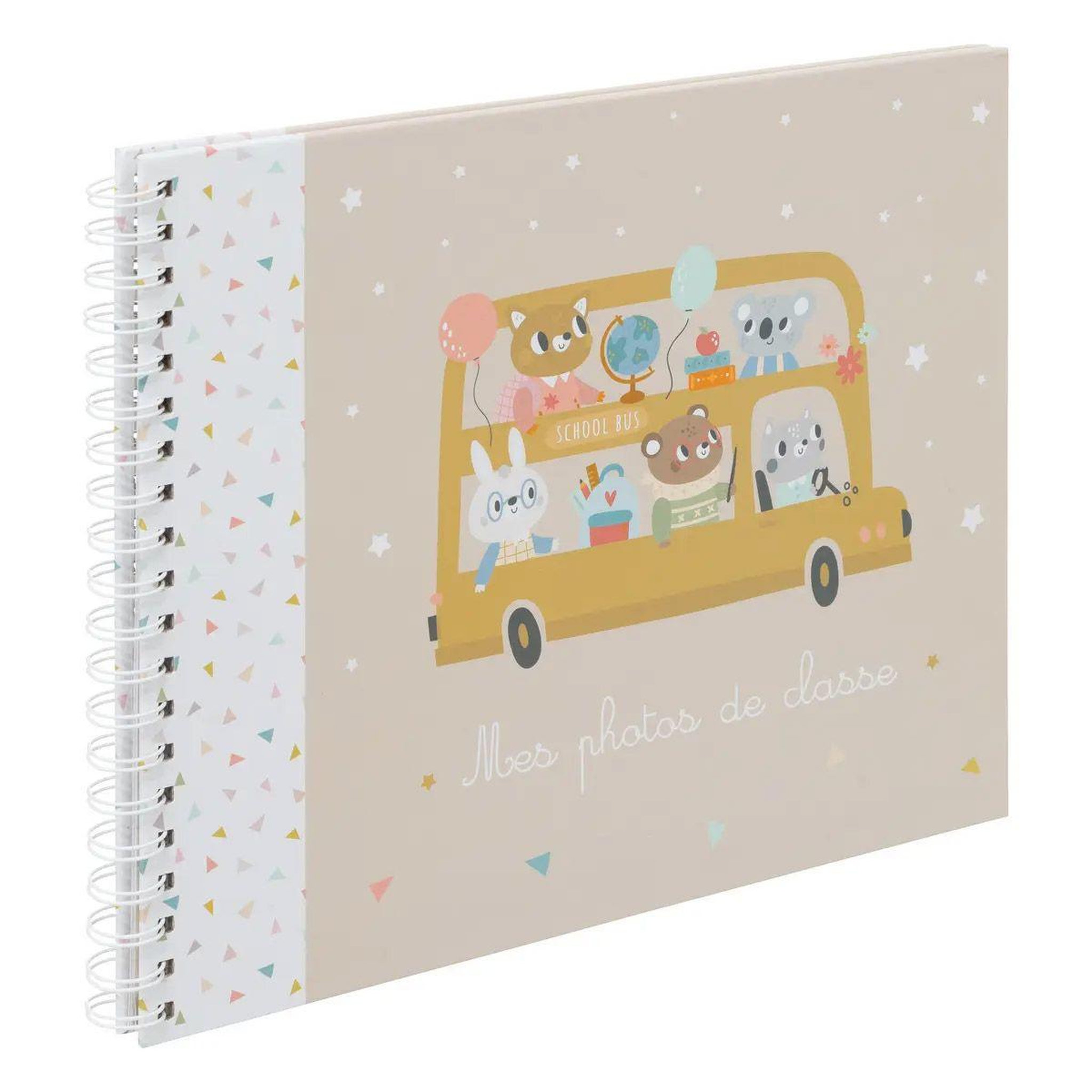 Atmosphera Kids Album 12 photos de classe  school bus  32cm beige