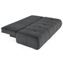 Voir la diapositive 2 : BEST MOBILIER Bowie - canapé 3 places convertible coffre + coussin rond inclus en tissu texturé
