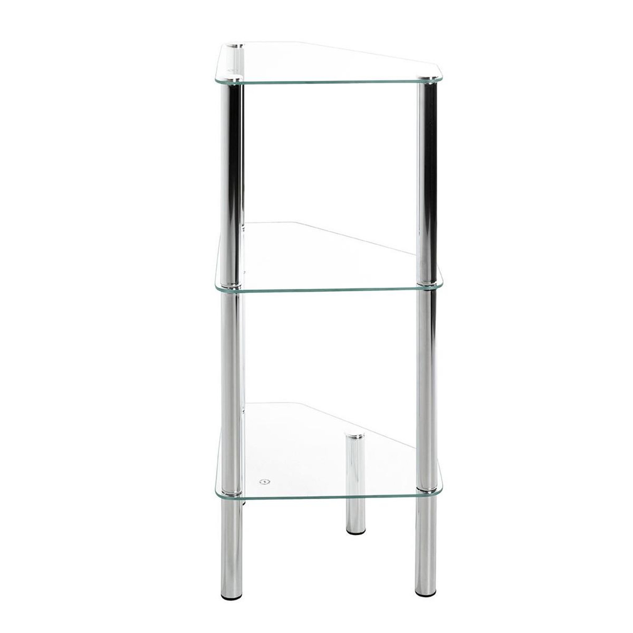 Voir la diapositive 2 : Paris Prix Étagère d'angle en verre  eliot  77cm transparent