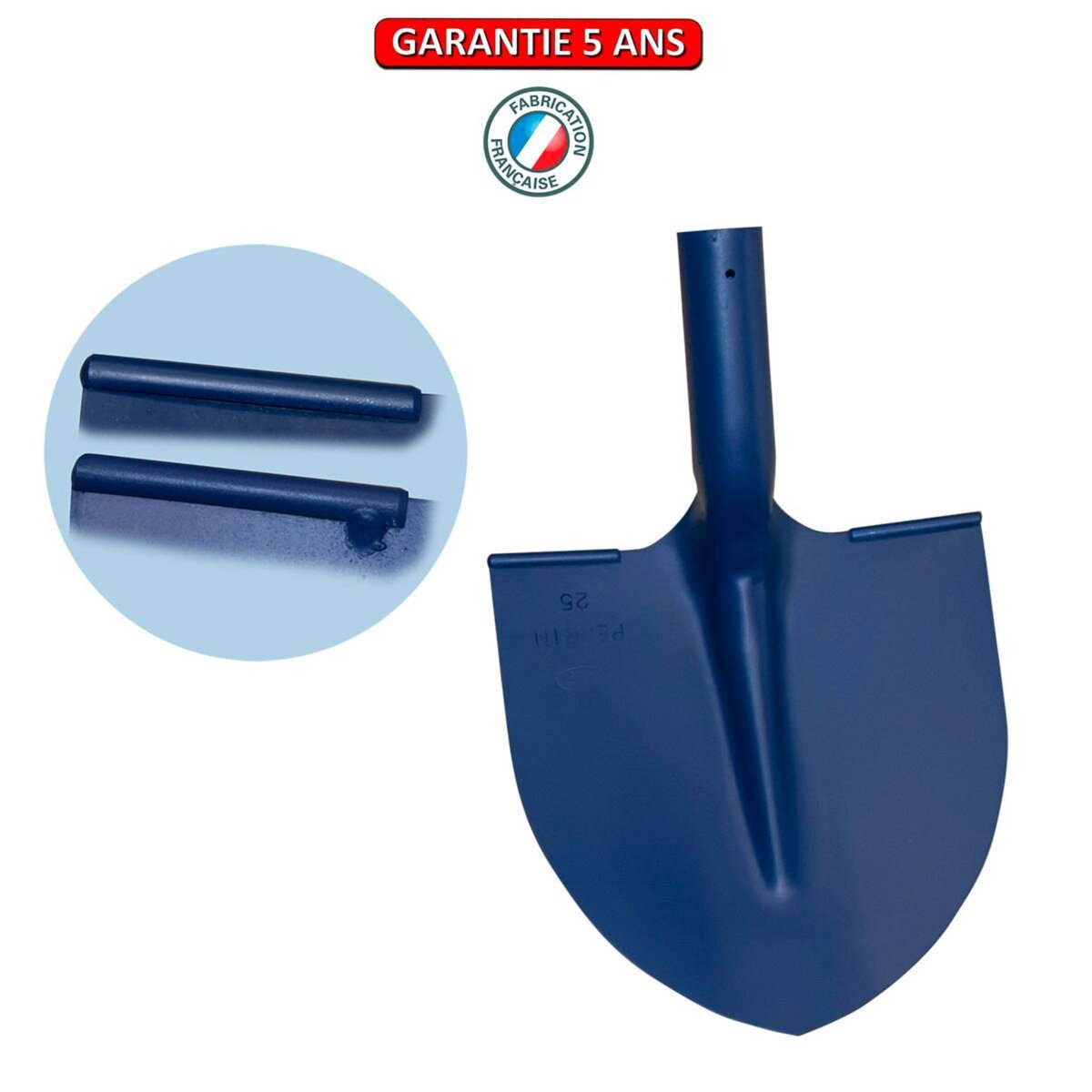 OUTILS PERRIN Pelle à terre avec rebords ronds soudés sans manche - 25 cm