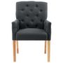 Voir la diapositive 3 : VIDAXL Chaise de salle a manger avec accoudoirs Gris Tissu