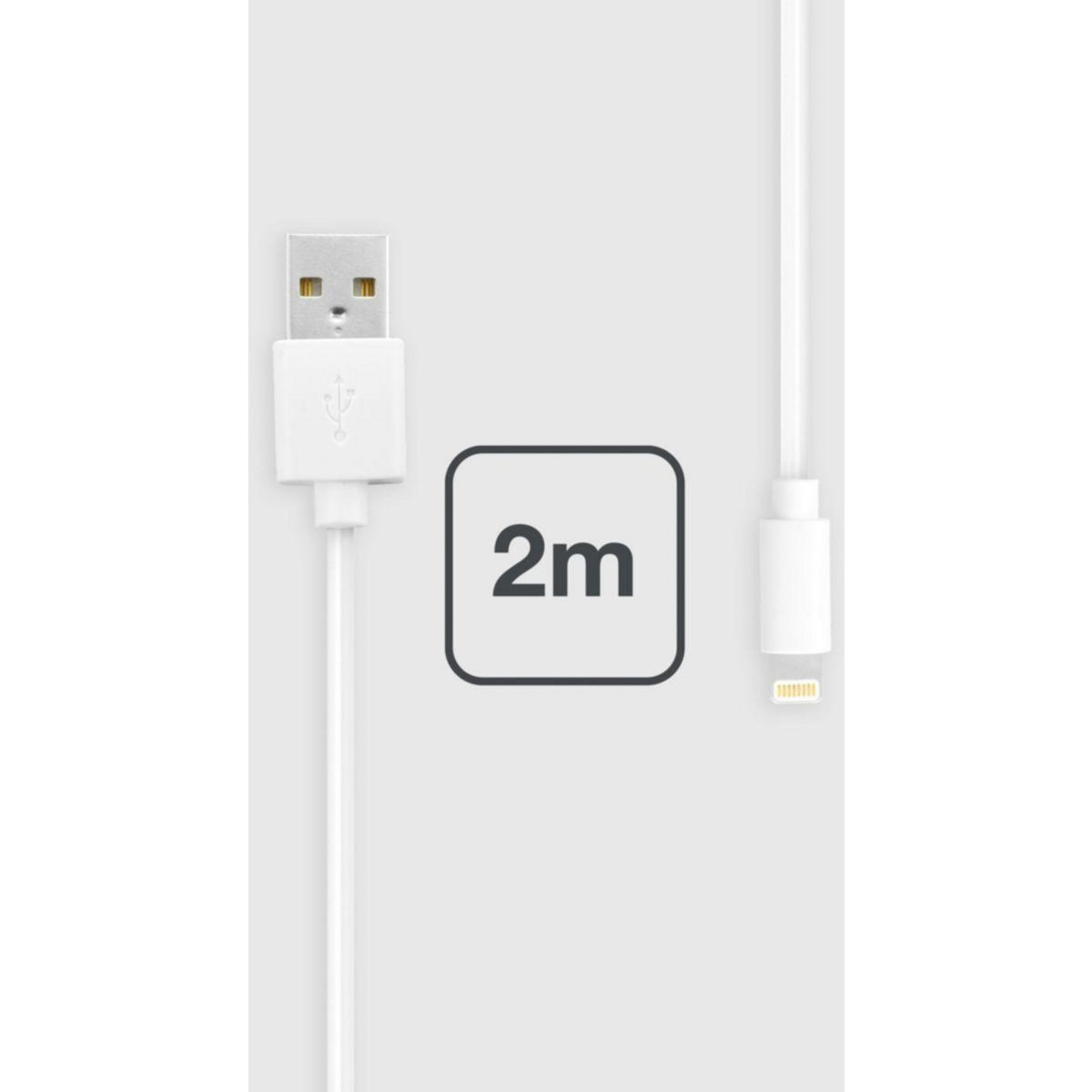 ESSENTIEL B Câble Lightning vers USB 2M certifié Apple Blanc
