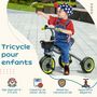 Voir la diapositive 5 : HOMCOM Tricycle enfant multi-équipé garde-boue sonnette panier pédales antidérapantes siège réglable avec dossier métal noir