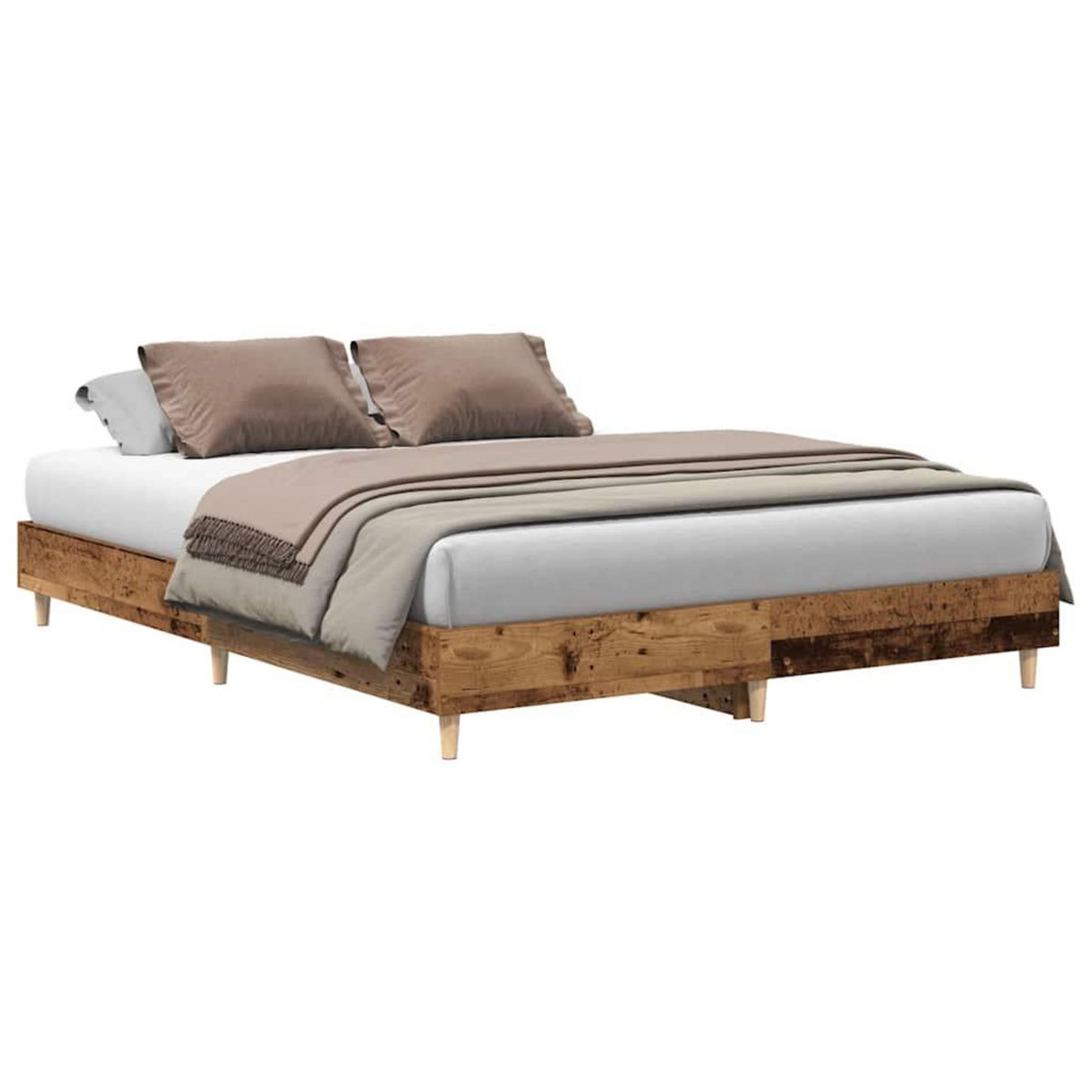 VIDAXL Cadre de lit sans matelas vieux bois 140x200 cm bois ingenierie