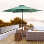 OUTSUNNY Parasol inclinable de jardin balcon terrasse manivelle toile polyester imperméabilisée haute densité 180 g/m² Ø2,7 x 2,35H m alu vert