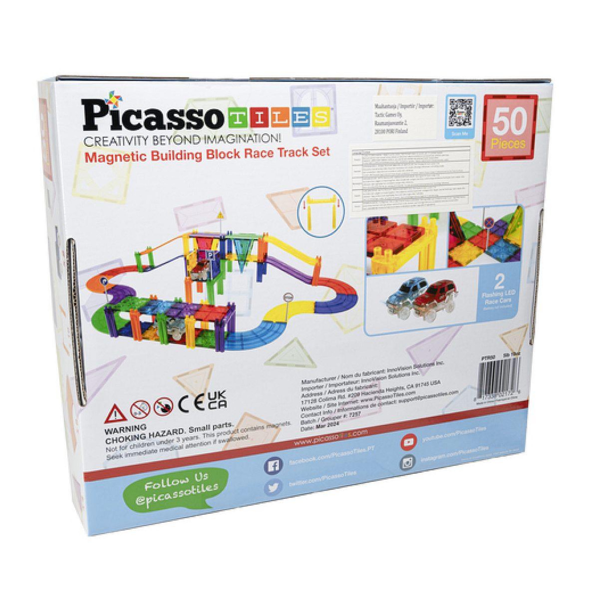 Voir la diapositive 3 : Tactic Kit de circuit de course magnetique 50 pcs PicassoTiles