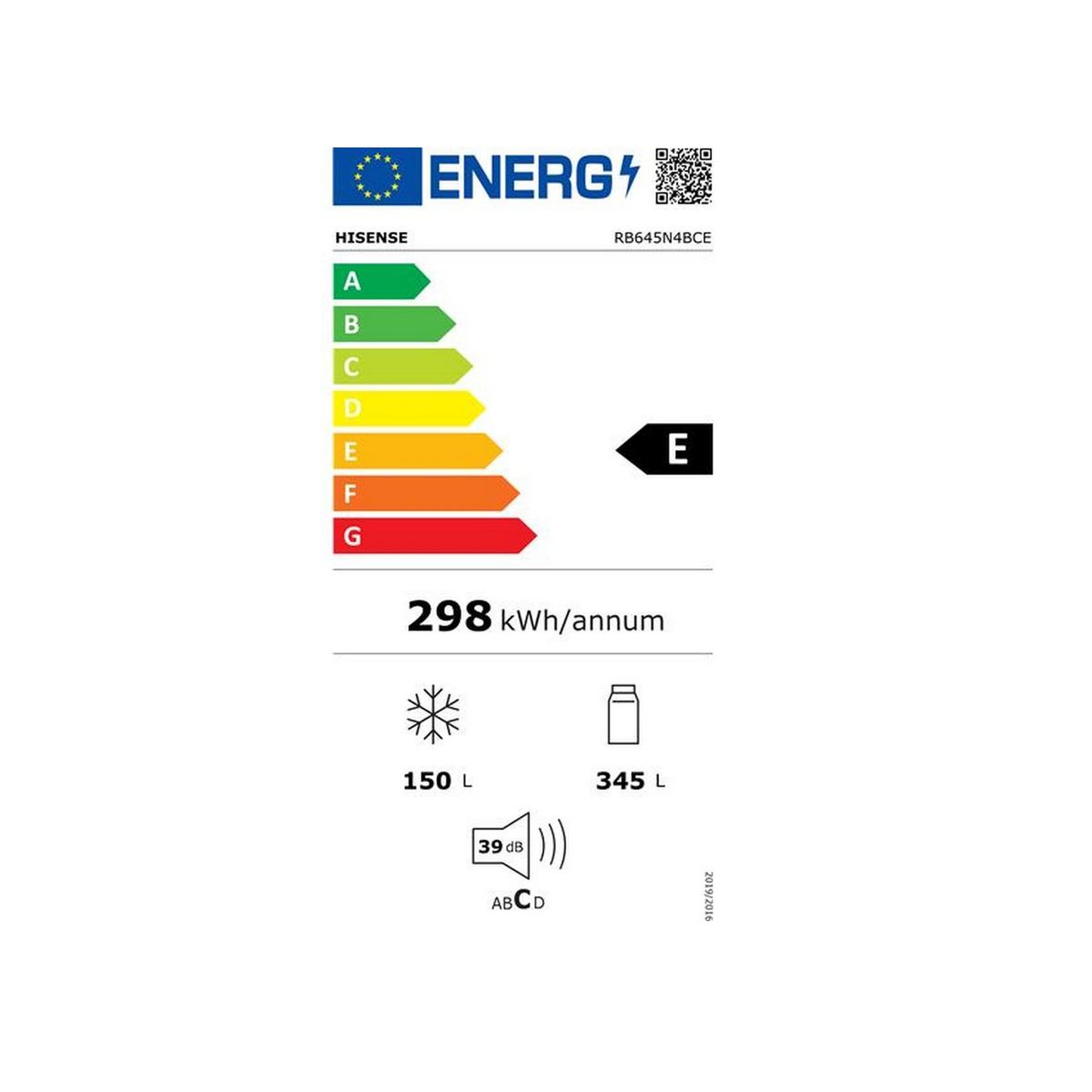 Voir la diapositive 2 : Hisense Réfrigérateur combiné 70cm 495l nofrost - rb645n4bce