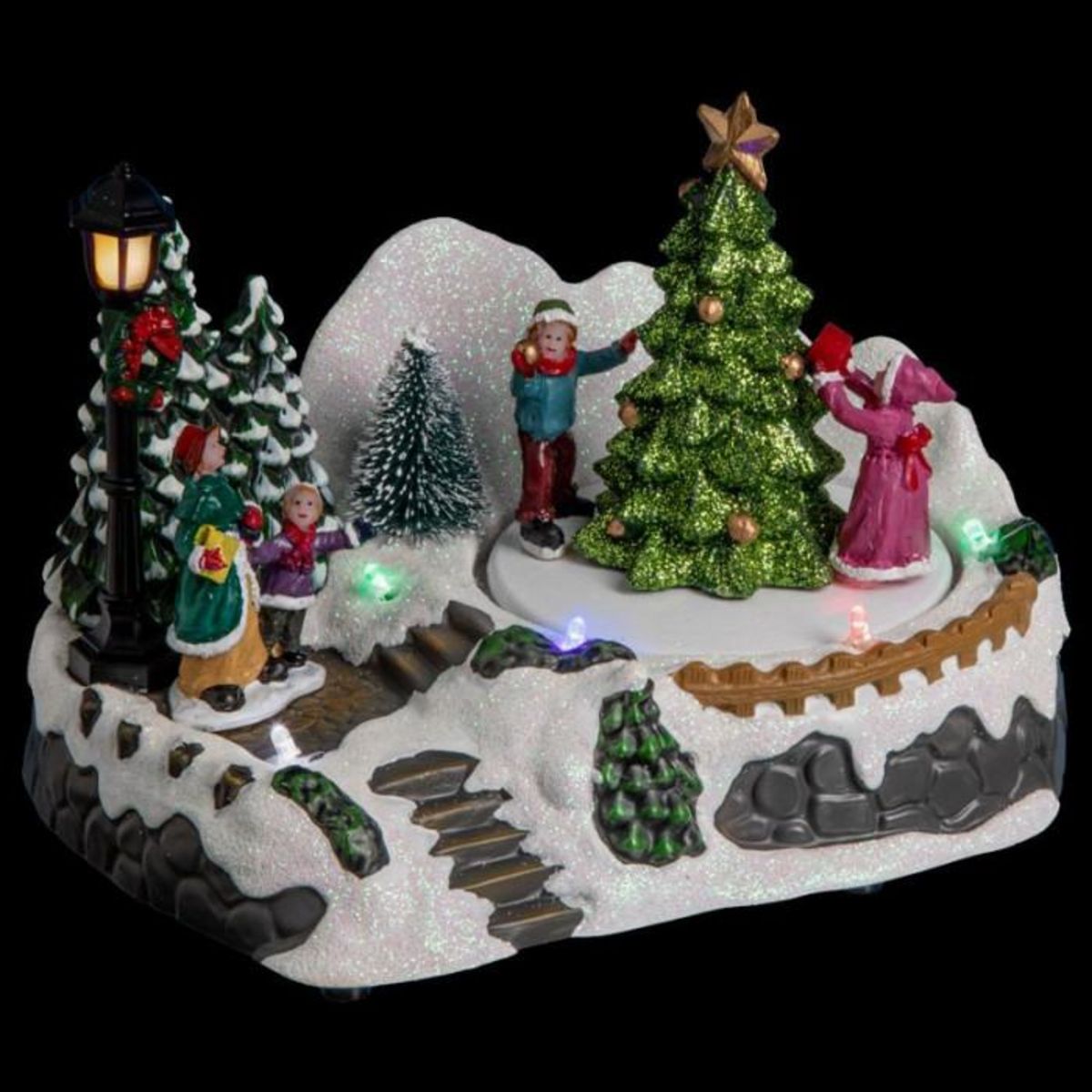 FEERIC LIGHT & CHRISTMAS Village de Noël Sapin  Square  18cm Multicolore