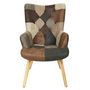 Voir la diapositive 4 : The Home Deco Factory Fauteuil de salon scandi en patchwork Helsinki