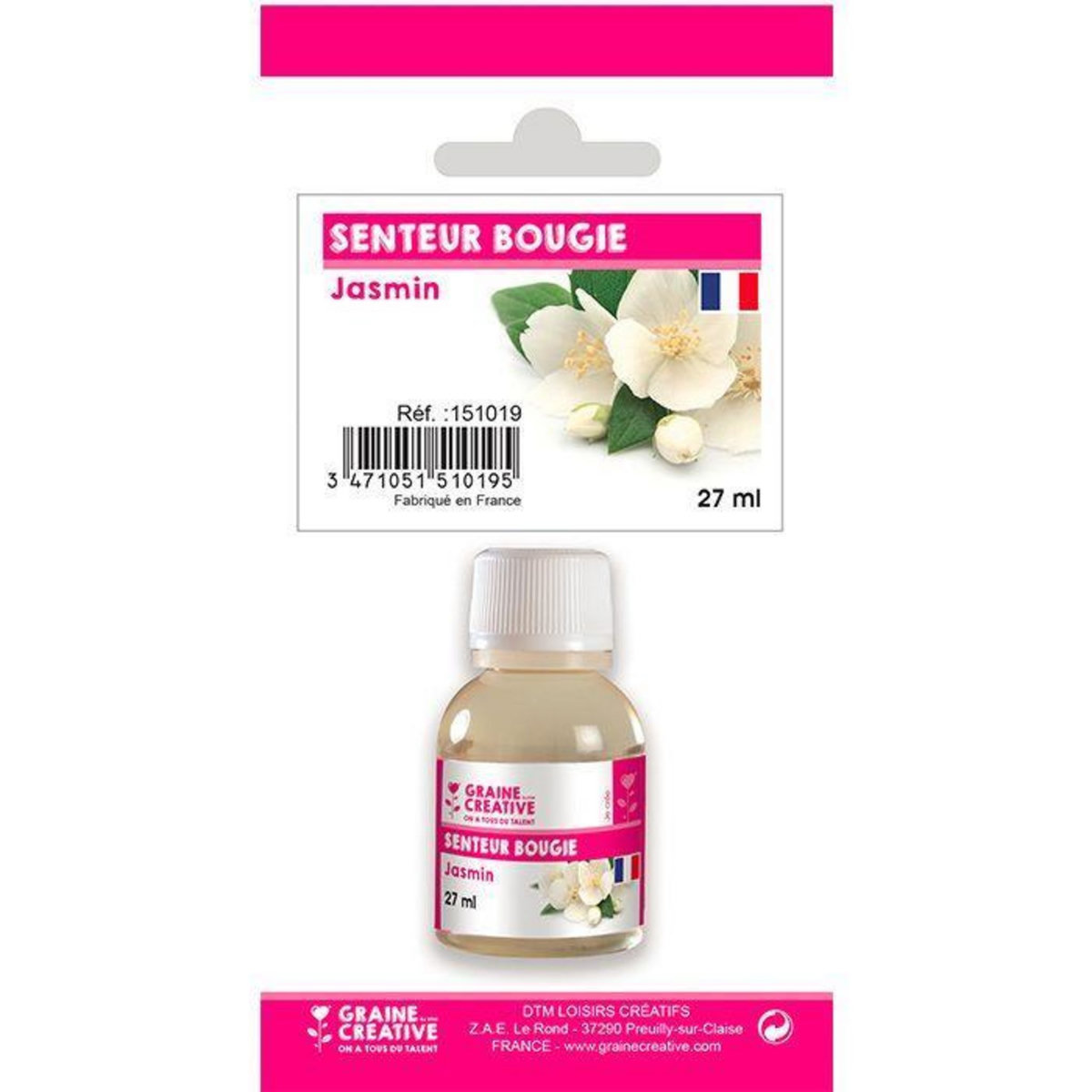 Graine créative Parfum pour bougies 27 ml - Senteur jasmin