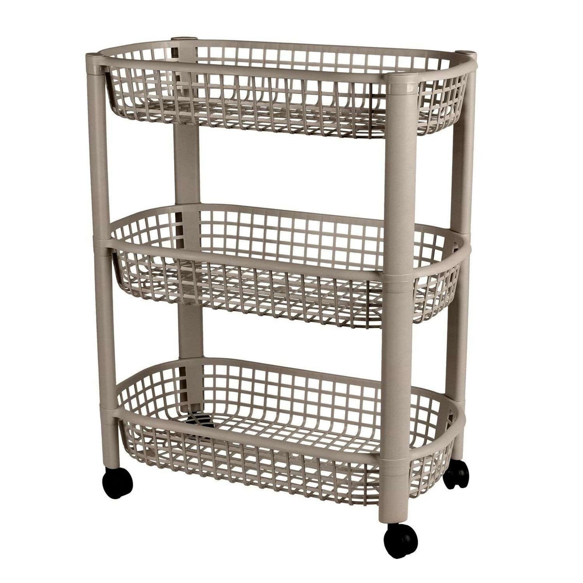 DIVERS Desserte à roulettes 3 niveaux Liberty en plastique - Gris