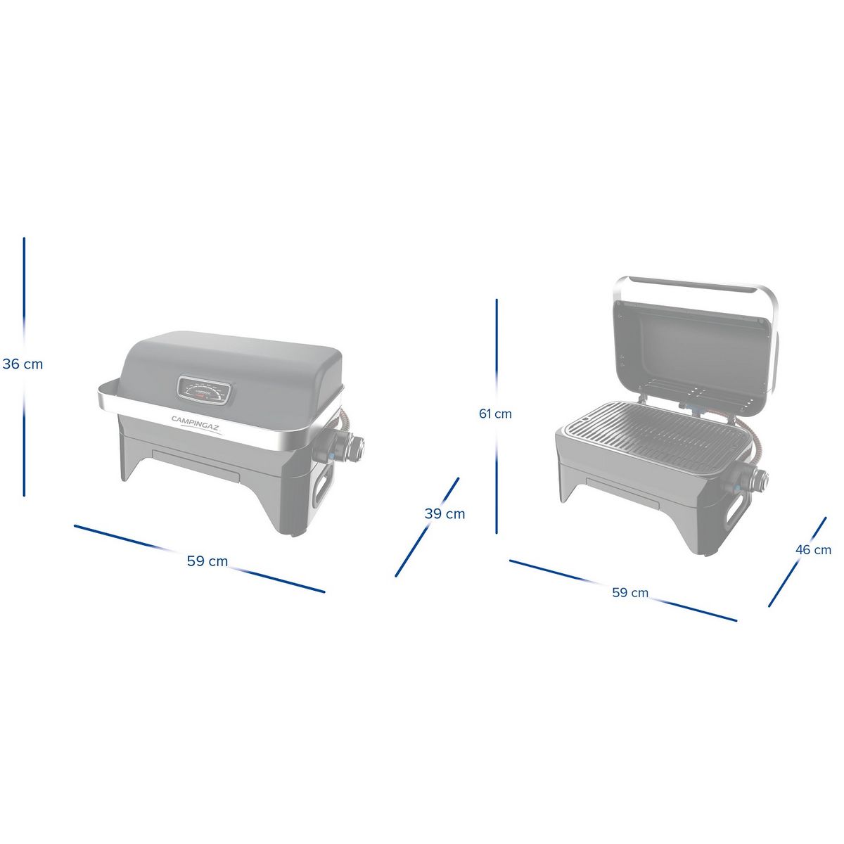 CAMPINGAZ Barbecue à gaz en acier à poser gris ATTITUDE 2go