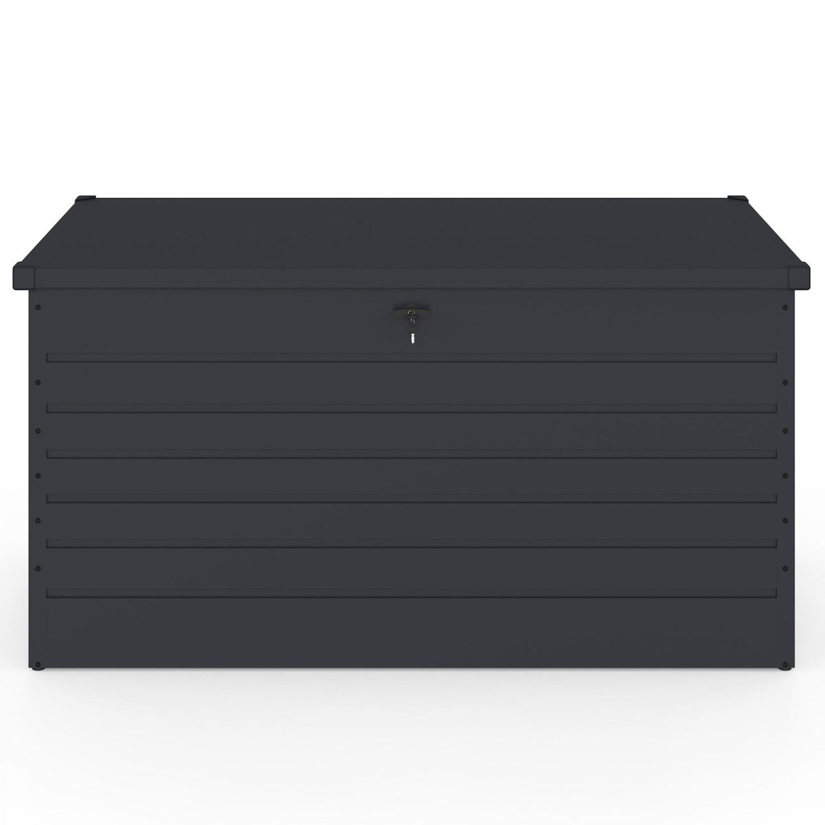 ID MARKET Coffre de rangement métal verrouillable gris anthracite pour jardin 1250L 175x95x90 cm