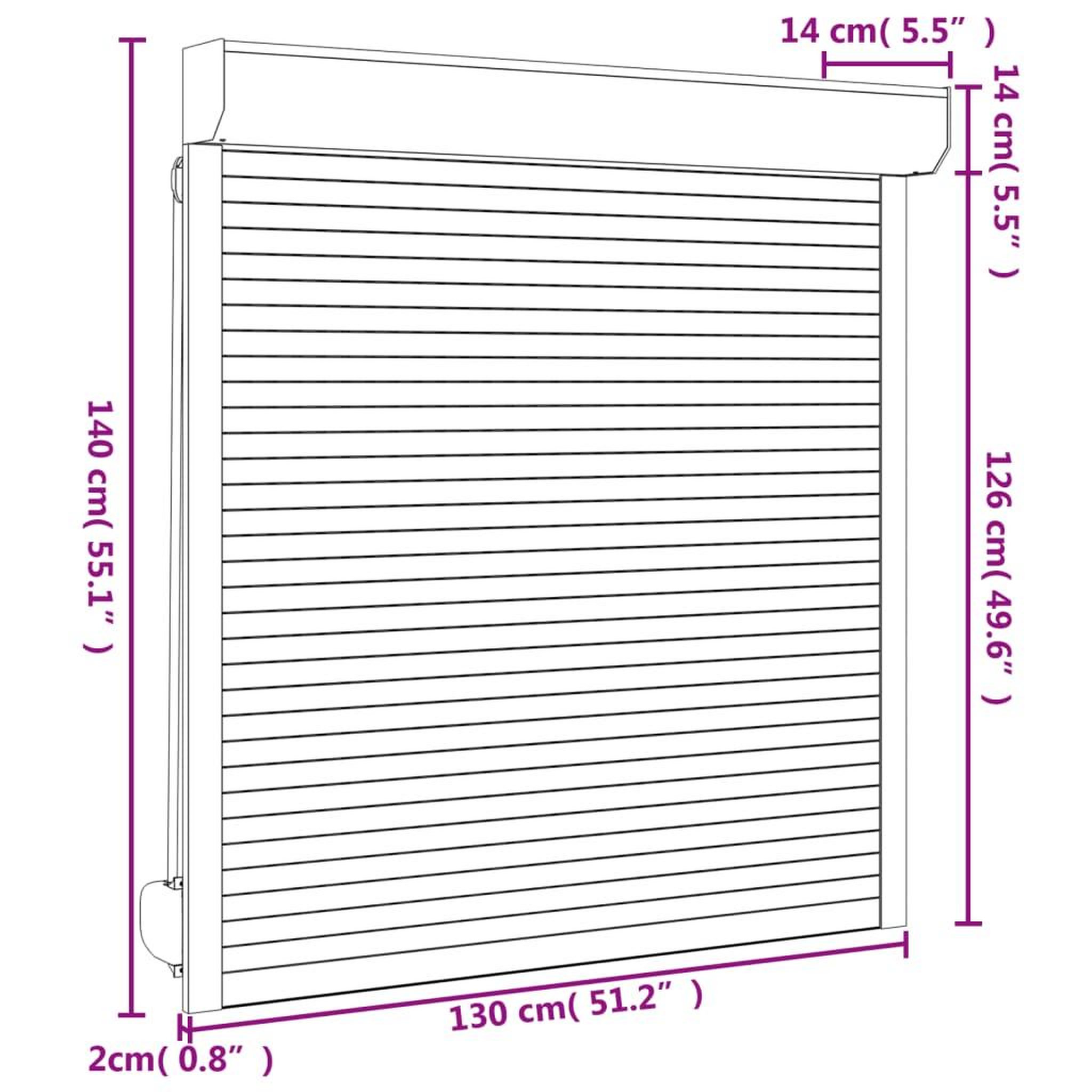 Voir la diapositive 6 : VIDAXL Volet roulant aluminium 130x140 cm anthracite