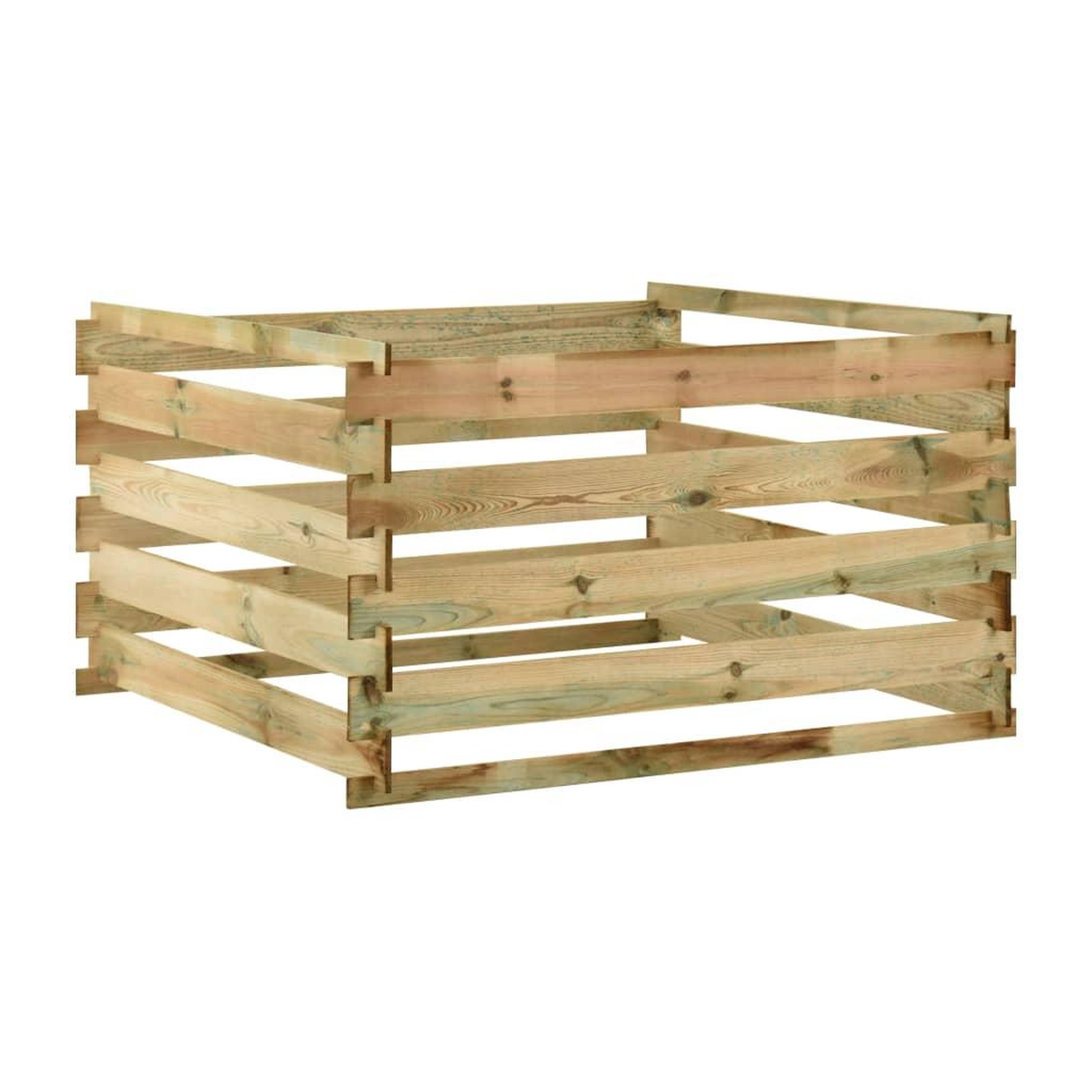 VIDAXL Composteur de jardin a lattes 120x120x70cm bois de pin impregne