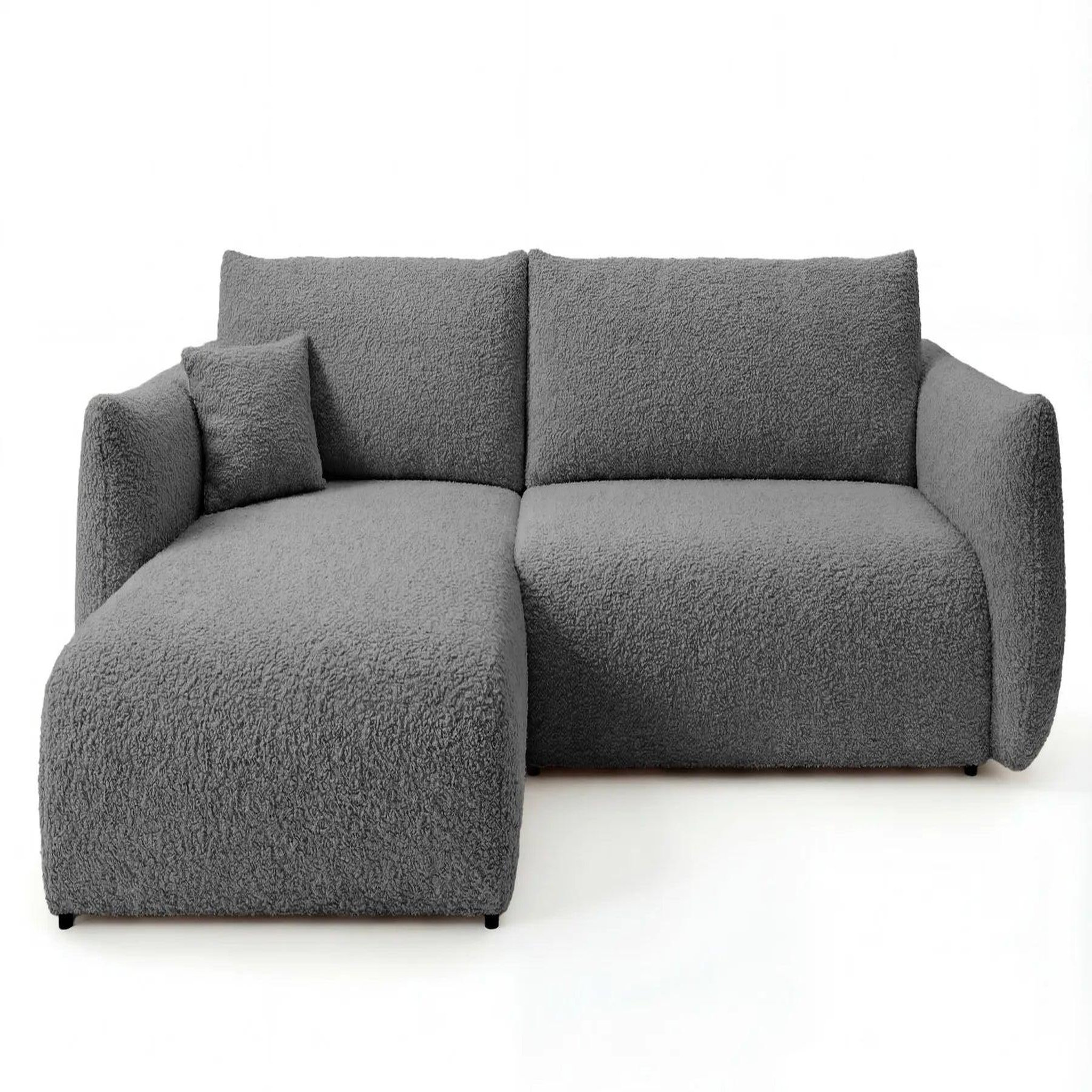 Voir la diapositive 1 : CASANOVA PARIS Elio - canapé d'angle convertible tissu bouclette